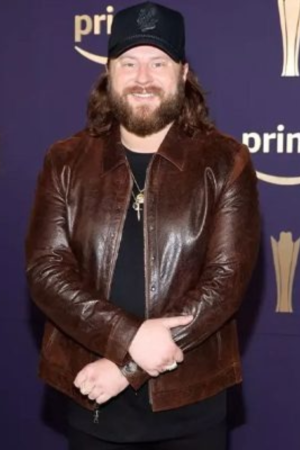 ACM Awards 2024 Nate Smith Brown Leather Jacket