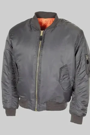 External:&nbsp;Satin / Real Leather Internal:&nbsp;Viscose Lining Closure:&nbsp;Zipper Closure Collar:&nbsp;Rib-Knitted Collar Cuffs:&nbsp;Rib-Knitted Cuffs Pockets:&nbsp;2x Outside & 2x Inside Color:&nbsp;Gray