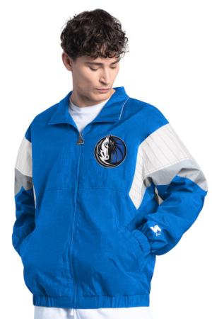 Men's Dallas Mavericks Starter Blue Yard Line Full-Zip Jacket