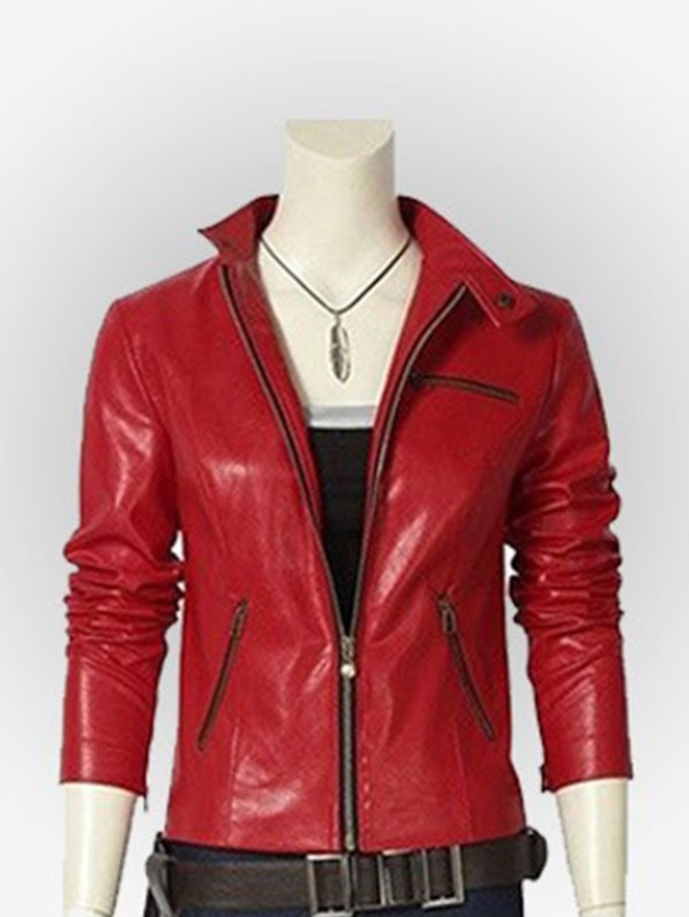 Claire Redfield Resident Evil 2 Red Leather Jacket 1 Claire Redfield Resident Evil 2 Red Leather Jacket