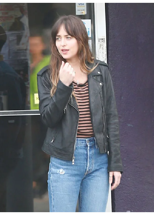 Dakota Johnson The High Note Leather Jacket 2 Dakota Johnson The High Note Leather Jacket - Image 2