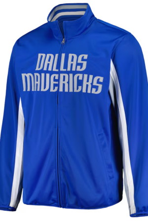Men's Dallas Mavericks G-III Sports by Carl Banks Blue Contender Wordmark Full-Zip Track Jacket