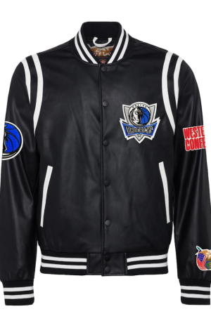 Men's Dallas Mavericks Jeff Hamilton Black Vegan Leather Full-Snap Jacket