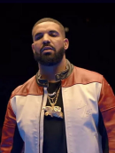 Drake Red And White Leather Jacket