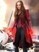 Elizabeth Olsen Avengers Infinity War Scarlet Witch Leather Coat