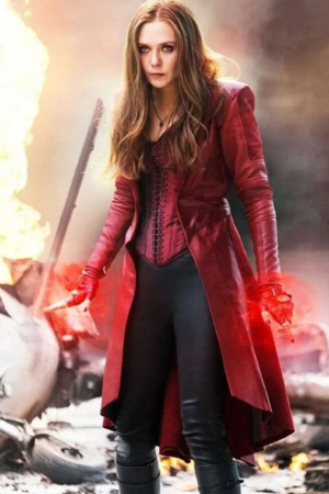 Elizabeth Olsen Avengers Infinity War Scarlet Witch Leather Coat