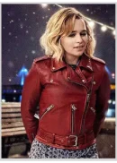 Emilia Clarke Last Christmas Leather Jacket-1