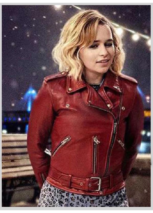 Emilia Clarke Last Christmas Leather Jacket 1 Emilia Clarke Last Christmas Leather Jacket-1