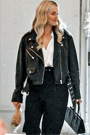 Emily In Paris Camille Razat Leather Jacket