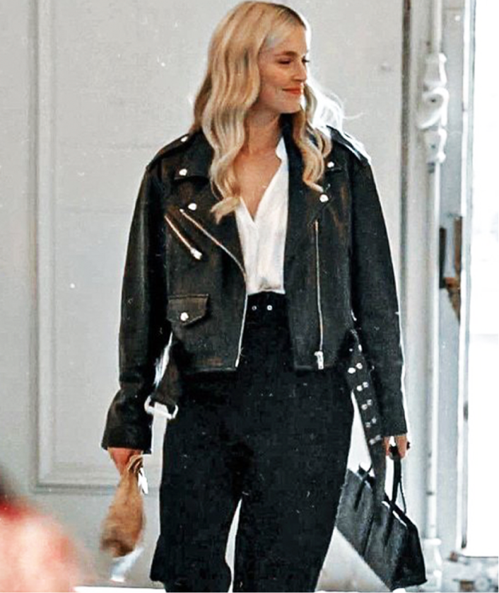 Emily In Paris Camille Razat Leather Jacket 1 Emily In Paris Camille Razat Leather Jacket