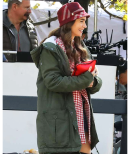 Emily In Paris Lily Collins Green Hooded Jacket