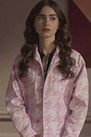 Emily In Paris Lily Collins Houndstooth Jacket