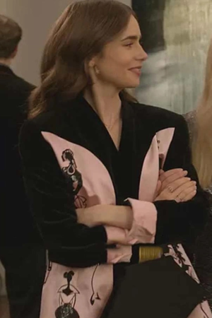 Emily In Paris Lily Collins Satin Blazer