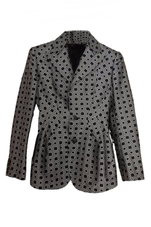 Emily in Paris Lily Collins Geometric Print Blazer