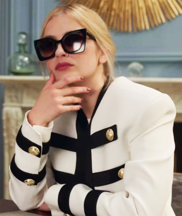 Emily in Paris S02 Camille Razat White Jacket 1 Emily in Paris S02 Camille Razat White Jacket