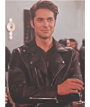 Emily in Paris S02 Gabriel Black Leather Jacket