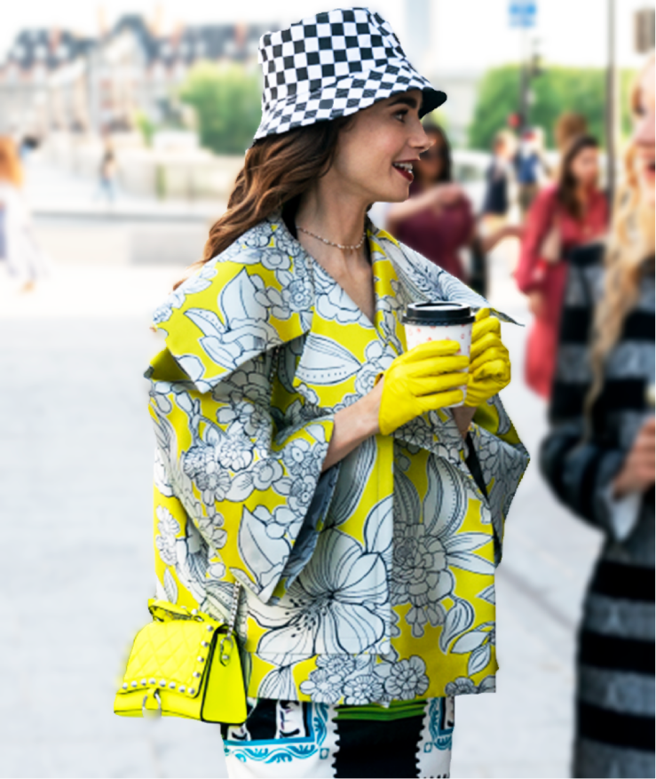 Emily in Paris S02 Lily Collins Printed Jacket 1 Emily in Paris S02 Lily Collins Printed Jacket