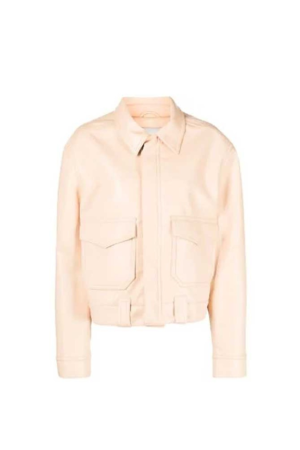 Emily in Paris S03 Gabriel Beige Leather Jacket
