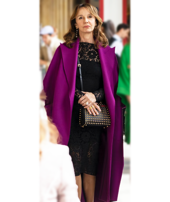 Emily in Paris Sylvie Grateau Purple Trench Coat 1 Emily in Paris Sylvie Grateau Purple Trench Coat