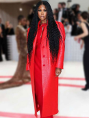 Gabrielle Union Met Gala Red Leather Coat
