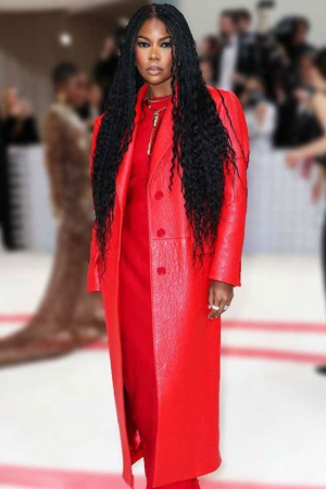 Gabrielle Union Met Gala Red Leather Coat