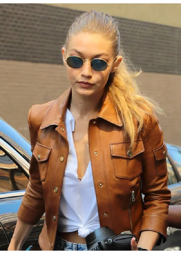 Gigi Hadid Leather Jacket 2 Gigi Hadid Leather Jacket-2