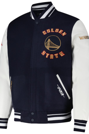 Men's Golden State Warriors Pro Standard Navy 2024/25 City Edition Wool Varsity Full-Zip Jacket