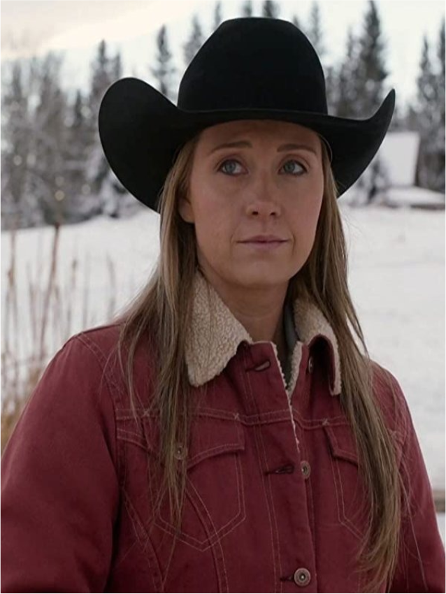 Heartland Amy Fleming Red Shearling Jacket 1 Heartland Amy Fleming Red Shearling Jacket