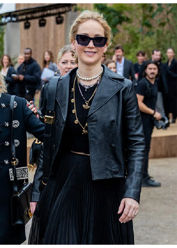 Jennifer Lawrence Leather Jacket 1 Jennifer Lawrence Leather Jacket-1