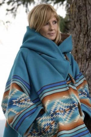Kelly Reilly Yellowstone Beth Dutton Blue Coat