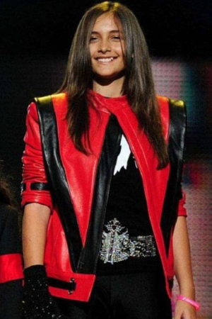 MJ Tribute Concert Paris Jackson Red Leather Jacket