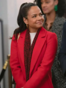 Meet Me Next Christmas Christina Milian Red Wool Coat