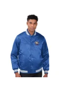 Men's 2025 NBA All-Star Game Starter Royal Satin Full-Snap Varsity Jacket