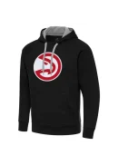 Men's Atlanta Hawks Antigua Black Big & Tall Victory Raglan Pullover Hoodie