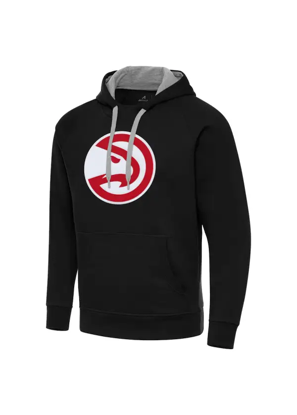 Men's Atlanta Hawks Antigua Black Big & Tall Victory Raglan Pullover Hoodie 1 Men's Atlanta Hawks Antigua Black Big & Tall Victory Raglan Pullover Hoodie