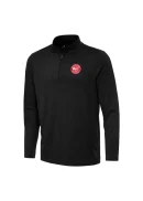 Men's Atlanta Hawks Antigua Black Reprocess Quarter-Zip Top