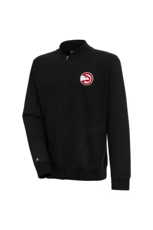 Men's Atlanta Hawks Antigua Black Victory Full-Zip Jacket