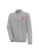 Men's Atlanta Hawks Antigua Heather Gray Victory Full-Zip Jacket