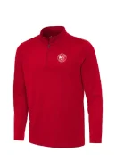 Men's Hawks Antigua Red Quarter-Zip Reprocess Top