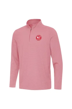 Men's Atlanta Hawks Antigua Red Twine Quarter-Zip Top