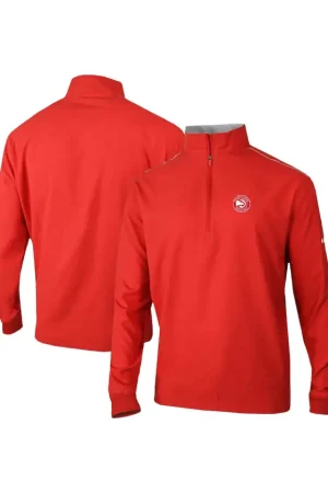 Men's Atlanta Hawks Columbia Red Bogey's Paradise Quarter-Zip Pullover