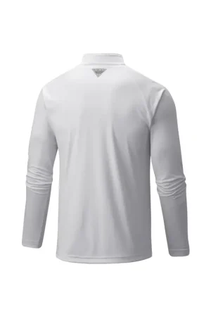 Men's Atlanta Hawks Columbia White Terminal Tackle Raglan Omni-Shade Quarter-Zip Jacket
