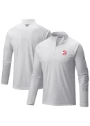 Men's Atlanta Hawks Columbia White Terminal Tackle Raglan Omni-Shade Quarter-Zip Jacket
