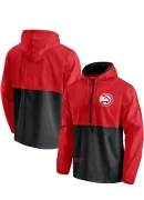 Men's Hawks Fanatics Red/Black Half-Zip Windbreaker