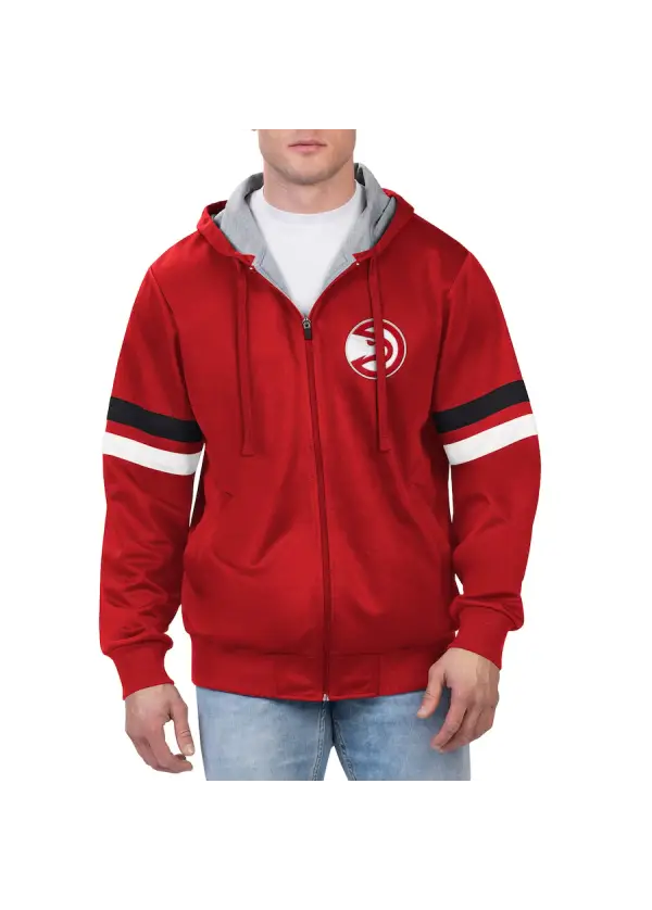 Men's Atlanta Hawks G-III Sports by Carl Banks Red Contender Full-Zip Hoodie Jacket 1 Men's Atlanta Hawks G-III Sports by Carl Banks Red Contender Full-Zip Hoodie Jacket