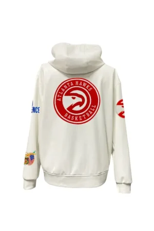 Men's Atlanta Hawks Jeff Hamilton White Vegan Leather Full-Zip Hoodie