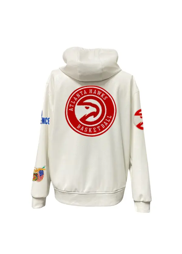 Men's Atlanta Hawks Jeff Hamilton White Vegan Leather Full-Zip Hoodie 2 Men's Atlanta Hawks Jeff Hamilton White Vegan Leather Full-Zip Hoodie