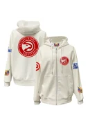 Men's Atlanta Hawks Jeff Hamilton White Vegan Leather Full-Zip Hoodie