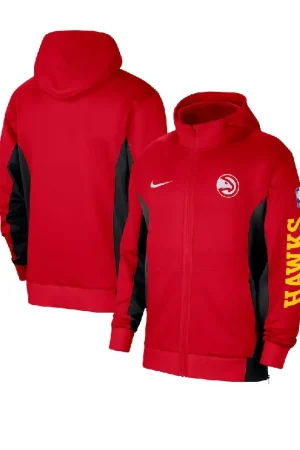 Men's Atlanta Hawks Nike Red Showtime Full-Zip Hoodie