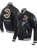 Men's Atlanta Hawks Pro Standard Black 2024/25 City Edition Satin Full-Snap Jacket